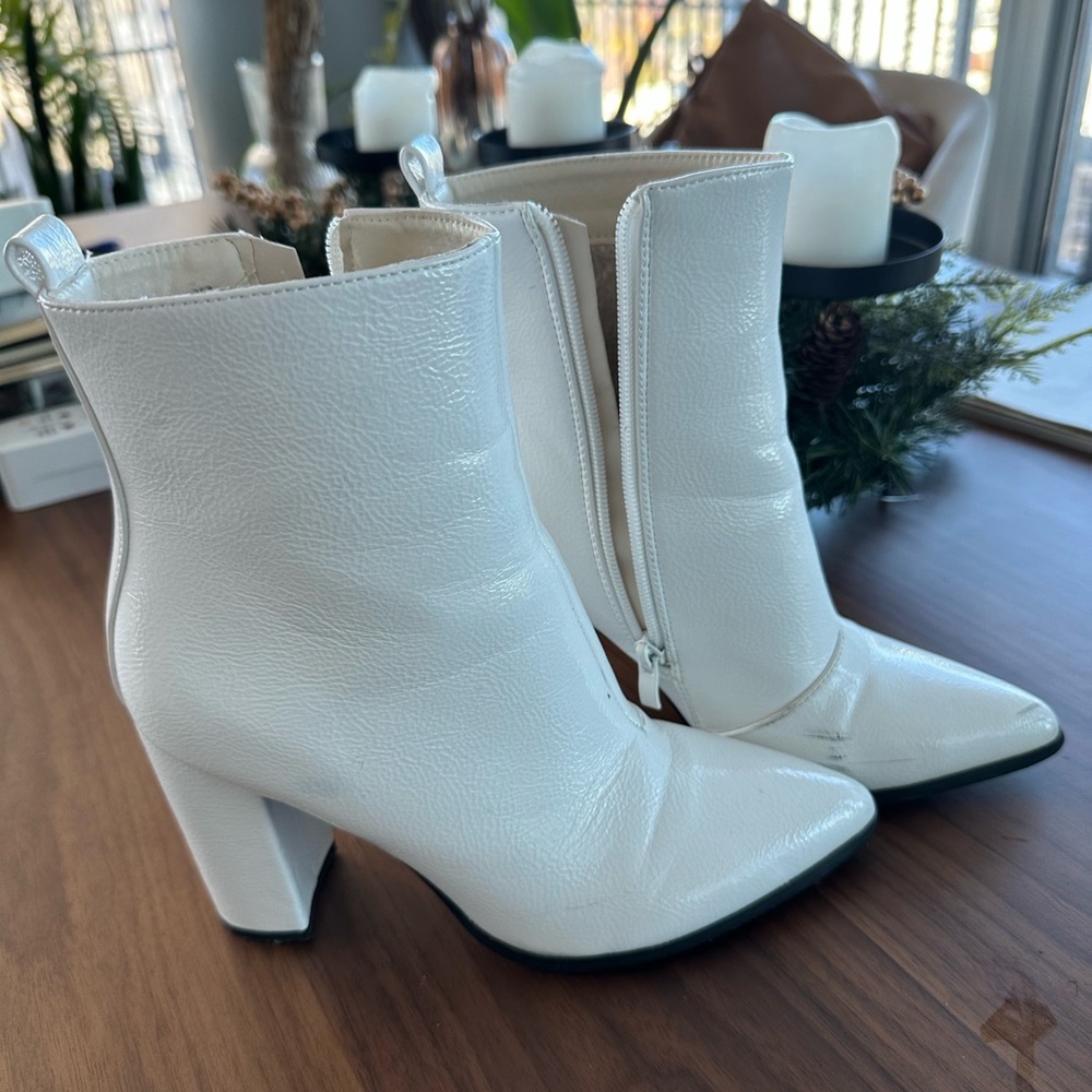 White ankle boots